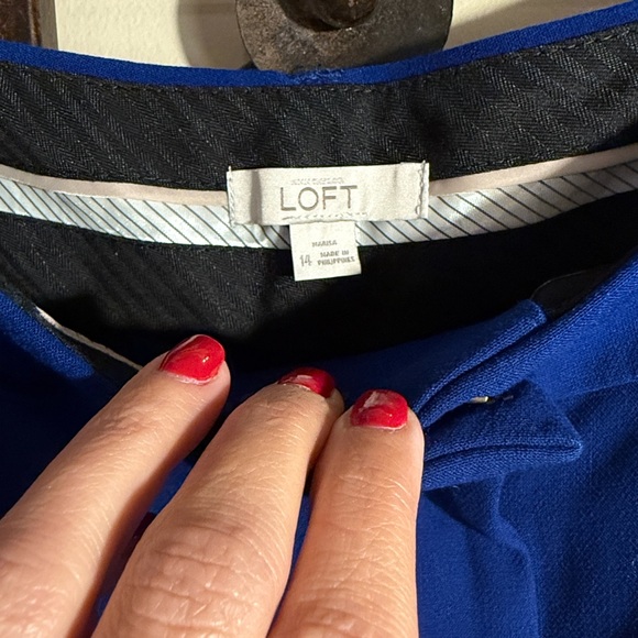 LOFT Vibrant Blue Flare Pants - Picture 3 of 3